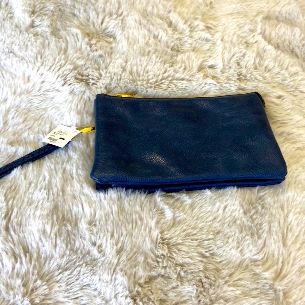 Lou Lou blue wristlet with detachable strap